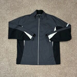 Footjoy DryJoys Hydrolite Jacket Mens Lg Gray Black Windbreaker Golf Houndstooth
